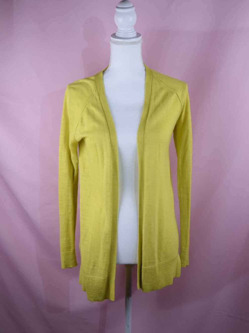 LOFT Yellow Open Front Long Cardigan Sweater | Size S